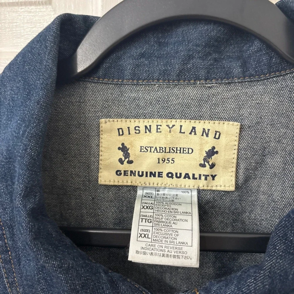 Disneyland Denim Jacket Women XXL Trucker Mickey Mouse Buttons  Disney Retro